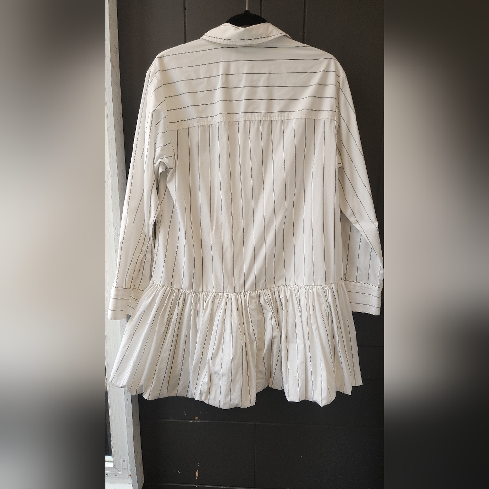 Madewell Pinstripe Bubble Hem Mini Shirtdress - Picture 10 of 11